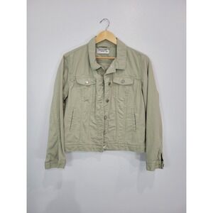 Creative Soul Women's Olive Green Cotton Denim Jacket Size M